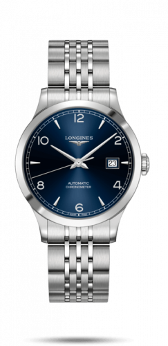Longines Record 38.5mm Stainless Steel / Blue-Arabic / Bracelet L2.820.4.96.6 Longines Record 38.5mm Stainless Steel / Blue-Arabic / Bracelet L2.820.4.96.6