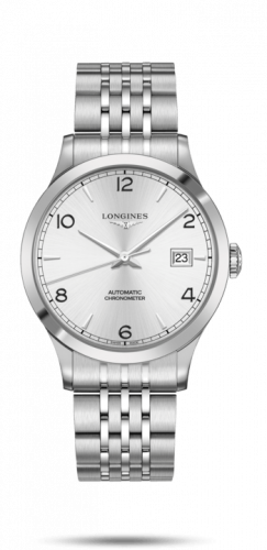 Longines Record 40mm Stainless Steel / Silver-Arabic / Bracelet L2.821.4.76.6