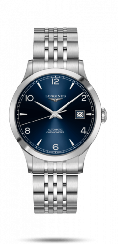 Longines Record 40mm Stainless Steel / Blue-Arabic / Bracelet L2.821.4.96.6 Longines Record 40mm Stainless Steel / Blue-Arabic / Bracelet L2.821.4.96.6