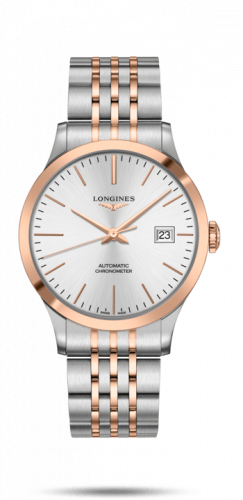 Longines Record 40mm Stainless Steel / Pink Gold / Silver / Bracelet L2.821.5.72.7 Longines Record 40mm Stainless Steel / Pink Gold / Silver / Bracelet L2.821.5.72.7