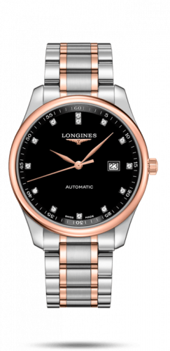Longines Master Collection 42 Date Stainless Steel / Pink Gold / Black-Diamond / Bracelet L2.893.5.57.7 Longines Master Collection 42 Date Stainless Steel / Pink Gold / Black-Diamond / Bracelet L2.893.5.57.7