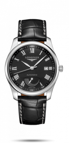 Longines Master Collection 40mm Power Reserve Stainless Steel / Black-Roman / Alligator XL L2.908.4.51.8 Longines Master Collection 40mm Power Reserve Stainless Steel / Black-Roman / Alligator XL L2.908.4.51.8