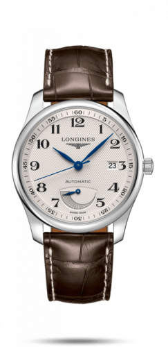Longines Master Collection 40mm Power Reserve Stainless Steel / Silver-Arabic / Alligator XL L2.908.4.78.5 Longines Master Collection 40mm Power Reserve Stainless Steel / Silver-Arabic / Alligator XL L2.908.4.78.5