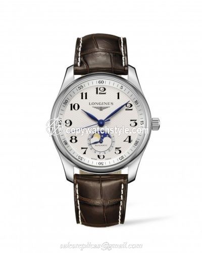 Longines Master Collection 40 Moonphase Stainless Steel / Silver-Arabic / Alligator L2.909.4.78.3 Longines Master Collection 40 Moonphase Stainless Steel / Silver-Arabic / Alligator L2.909.4.78.3