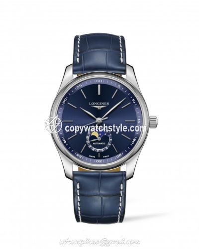 Longines Master Collection 40 Moonphase Stainless Steel / Blue / Alligator L2.909.4.92.0 Longines Master Collection 40 Moonphase Stainless Steel / Blue / Alligator L2.909.4.92.0