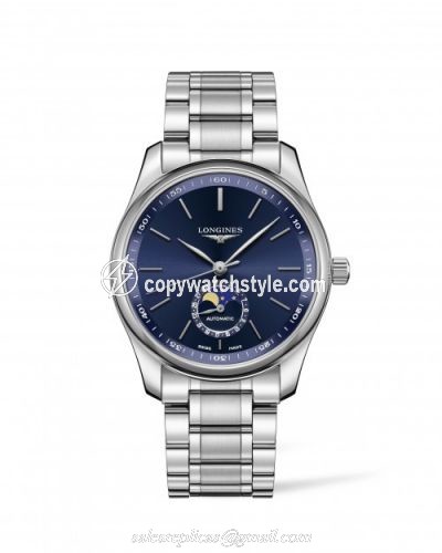 Longines Master Collection 40 Moonphase Stainless Steel / Blue / Bracelet L2.909.4.92.6