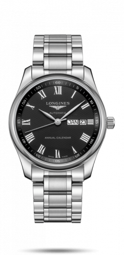 Longines Master Collection 40mm Annual Calendar Stainless Steel / Black-Roman / Bracelet L2.910.4.51.6 Longines Master Collection 40mm Annual Calendar Stainless Steel / Black-Roman / Bracelet L2.910.4.51.6
