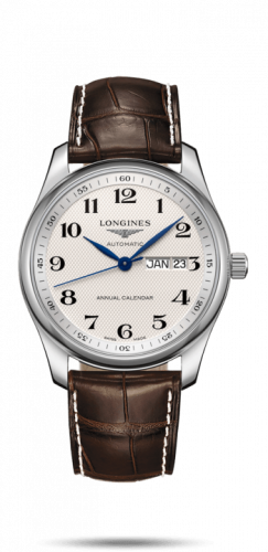 Longines Master Collection 40mm Annual Calendar Stainless Steel / Silver-Arabic / Alligator L2.910.4.78.3 Longines Master Collection 40mm Annual Calendar Stainless Steel / Silver-Arabic / Alligator L2.910.4.78.3