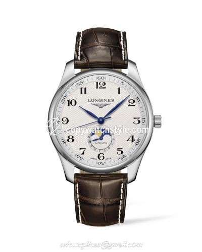 Longines Master Collection 42 Moonphase Stainless Steel / Silver-Arabic / Alligator XL L2.919.4.78.5 Longines Master Collection 42 Moonphase Stainless Steel / Silver-Arabic / Alligator XL L2.919.4.78.5