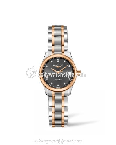 Longines Master Collection Date 25.5 Two Tone Rose / Grey L2.128.5.07.7 Longines Master Collection Date 25.5 Two Tone Rose / Grey L2.128.5.07.7
