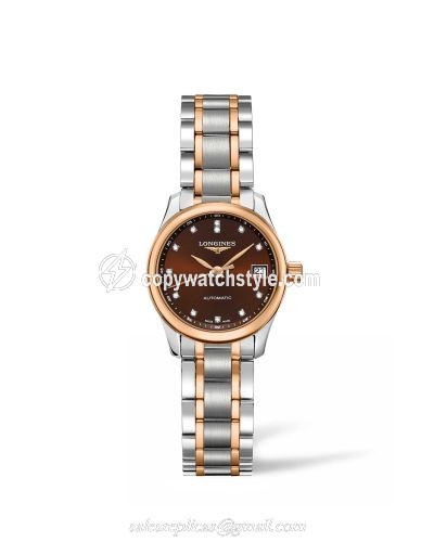 Longines Master Collection Date 25.5 Two Tone Rose / Brown L2.128.5.67.7 Longines Master Collection Date 25.5 Two Tone Rose / Brown L2.128.5.67.7