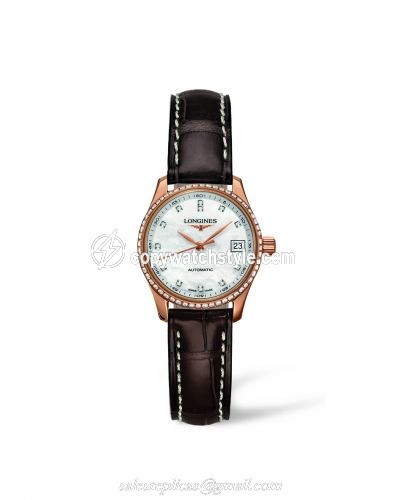 Longines Master Collection Date 25.5 Pink Gold Diamond L2.128.9.87.3 Longines Master Collection Date 25.5 Pink Gold Diamond L2.128.9.87.3