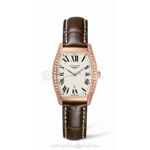 Longines Evidenza 26 Quartz Pink Gold Diamonds L2.155.9.71.2