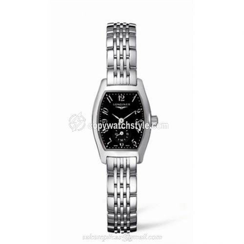 Longines Evidenza 19.6 Stainless Steel Black Bracelet L2.175.4.53.6