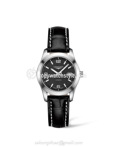 Longines Conquest Classic Automatic 29.5 Stainless Steel / Black / Strap L2.285.4.56.3 Longines Conquest Classic Automatic 29.5 Stainless Steel / Black / Strap L2.285.4.56.3