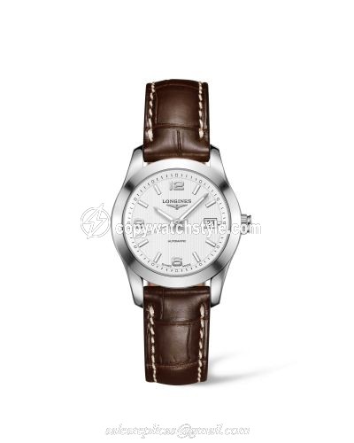 Longines Conquest Classic Automatic 29.5 Stainless Steel / White / Strap L2.285.4.76.3 Longines Conquest Classic Automatic 29.5 Stainless Steel / White / Strap L2.285.4.76.3