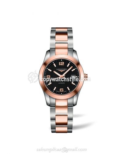 Longines Conquest Classic Automatic 29.5 Stainless Steel / Red Gold / Black / Bracelet L2.285.5.56.7 Longines Conquest Classic Automatic 29.5 Stainless Steel / Red Gold / Black / Bracelet L2.285.5.56.7