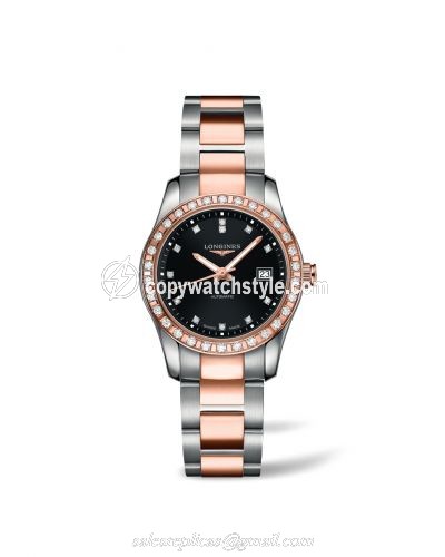 Longines Conquest Classic Automatic 29.5 Stainless Steel / Red Gold / Diamond / Black / Bracelet L2.285.5.57.7 Longines Conquest Classic Automatic 29.5 Stainless Steel / Red Gold / Diamond / Black / Bracelet L2.285.5.57.7