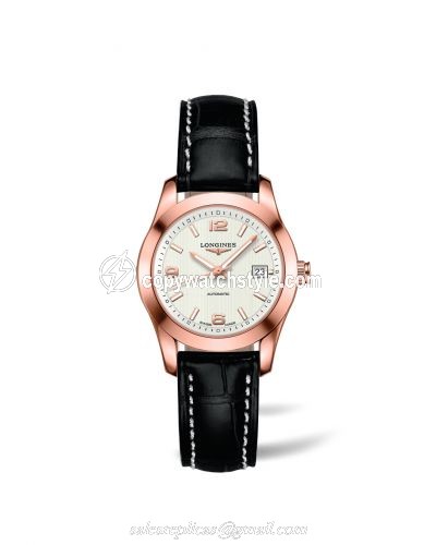 Longines Conquest Classic Automatic 29.5 Red Gold / White L2.285.8.76.3 Longines Conquest Classic Automatic 29.5 Red Gold / White L2.285.8.76.3