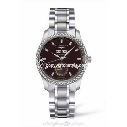 Longines Master Collection Calendar 36 Stainless Steel / Diamond / Brown MOP / Bracelet L2.503.0.07.6 Longines Master Collection Calendar 36 Stainless Steel / Diamond / Brown MOP / Bracelet L2.503.0.07.6