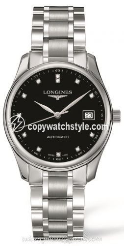 Longines Master Collection Date 36 Black Diamond / Bracelet L2.518.4.57.6