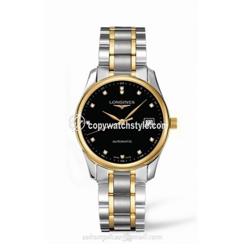 Longines Master Collection Date 36 Two Tone Black DIamond L2.518.5.57.7 Longines Master Collection Date 36 Two Tone Black DIamond L2.518.5.57.7