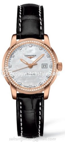 Longines Saint-Imier Date 30 Pink Gold Diamond L2.563.9.87.3 Longines Saint-Imier Date 30 Pink Gold Diamond L2.563.9.87.3