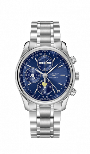 Longines Master Collection 40 Chronograph Calendar Stainless Steel / Blue / Bracelet L2.673.4.92.6 Longines Master Collection 40 Chronograph Calendar Stainless Steel / Blue / Bracelet L2.673.4.92.6