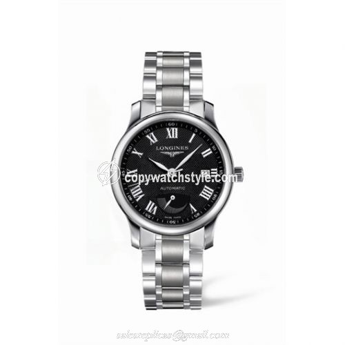 Longines Master Collection 38.5mm Power Reserve Stainless Steel / Black-Roman / Bracelet L2.708.4.51.6 Longines Master Collection 38.5mm Power Reserve Stainless Steel / Black-Roman / Bracelet L2.708.4.51.6