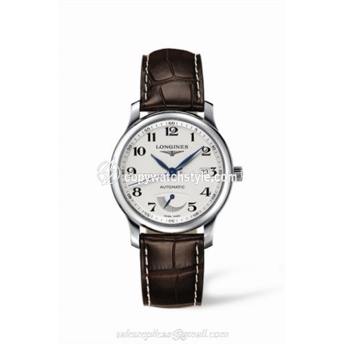 Longines Master Collection 38.5mm Power Reserve Stainless Steel / Silver-Arabic / Alligator L2.708.4.78.3 Longines Master Collection 38.5mm Power Reserve Stainless Steel / Silver-Arabic / Alligator L2.708.4.78.3