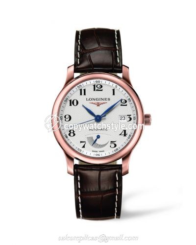Longines Master Collection 38.5mm Power Reserve Pink Gold / Silver-Arabic / Alligator L2.708.8.78.3 Longines Master Collection 38.5mm Power Reserve Pink Gold / Silver-Arabic / Alligator L2.708.8.78.3
