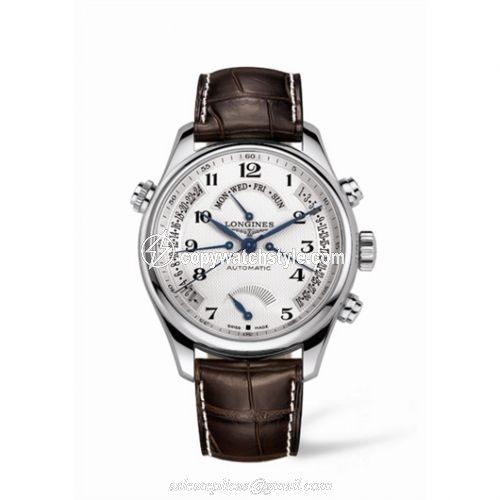 Longines Master Collection 44 Retrograde Power Reserve Stainless Steel / Silver-Arabic / Alligator XL L2.716.4.78.5 Longines Master Collection 44 Retrograde Power Reserve Stainless Steel / Silver-Arabic / Alligator XL L2.716.4.78.5