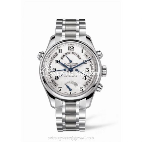 Longines Master Collection 44 Retrograde Power Reserve Stainless Steel / Silver-Arabic / Bracelet L2.716.4.78.6 Longines Master Collection 44 Retrograde Power Reserve Stainless Steel / Silver-Arabic / Bracelet L2.716.4.78.6