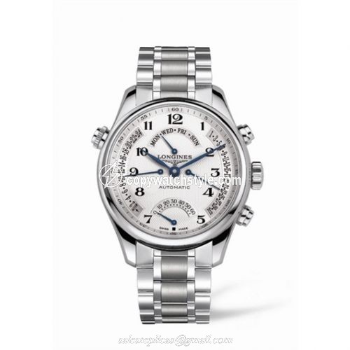 Longines Master Collection 44 Retrograde Stainless Steel / Silver-Arabic / Bracelet L2.717.4.78.6 Longines Master Collection 44 Retrograde Stainless Steel / Silver-Arabic / Bracelet L2.717.4.78.6