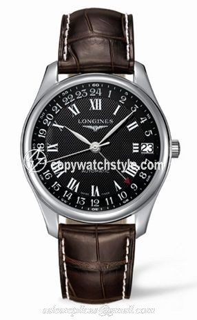 Longines Master Collection 42 24h Stainless Steel / Black-Roman / Alligator L2.718.4.51.5