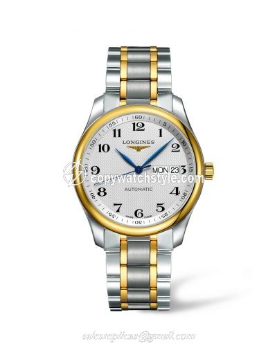 Longines Master Collection 38.5 Stainless Steel / Yellow Gold / Silver-Arabic / Bracelet L2.755.5.78.7 Longines Master Collection 38.5 Stainless Steel / Yellow Gold / Silver-Arabic / Bracelet L2.755.5.78.7
