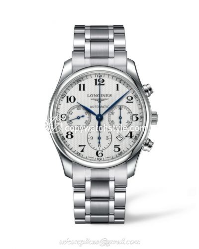 Longines Master Collection 42 Chronograph Stainless Steel / Silver-Arabic / Bracelet L2.759.4.78.6 Longines Master Collection 42 Chronograph Stainless Steel / Silver-Arabic / Bracelet L2.759.4.78.6