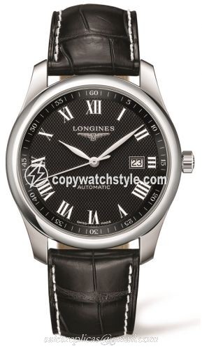 Longines Master Collection 40 Date Stainless Steel / Black-Roman / Alligator L2.793.4.51.7 Longines Master Collection 40 Date Stainless Steel / Black-Roman / Alligator L2.793.4.51.7