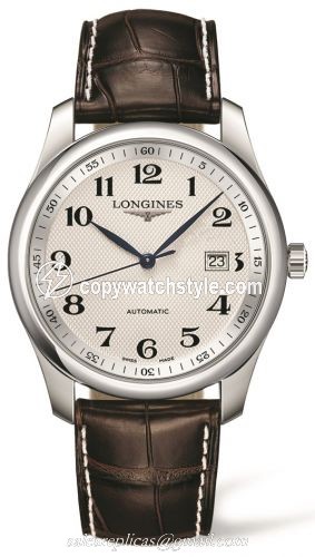 Longines Master Collection 40 Date Stainless Steel / Silver-Arabic / Alligator L2.793.4.78.3
