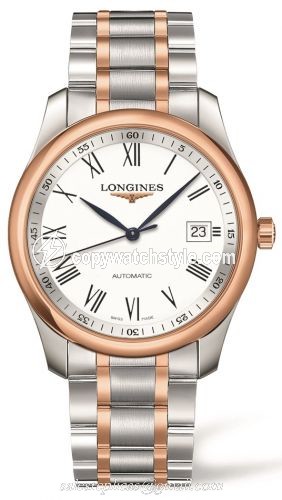 Longines Master Collection 40 Date Stainless Steel / Pink Gold / White-Roman / Bracelet L2.793.5.11.7 Longines Master Collection 40 Date Stainless Steel / Pink Gold / White-Roman / Bracelet L2.793.5.11.7