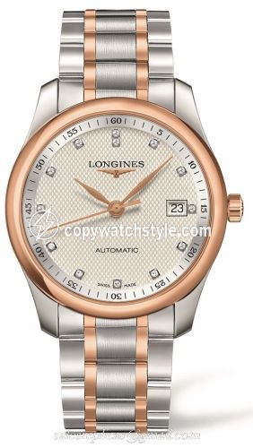 Longines Master Collection 40 Date Stainless Steel / Pink Gold / Silver-Diamond / Bracelet L2.793.5.77.7 Longines Master Collection 40 Date Stainless Steel / Pink Gold / Silver-Diamond / Bracelet L2.793.5.77.7