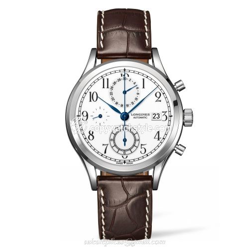 Longines Heritage Classic Chrono Stainless Steel / White / Strap L2.815.4.23.2 Longines Heritage Classic Chrono Stainless Steel / White / Strap L2.815.4.23.2