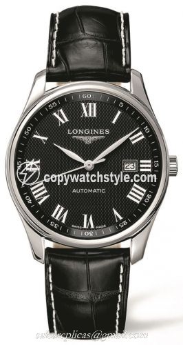 Longines Master Collection 42 Date Stainless Steel / Black-Roman / Alligator L2.893.4.51.7 Longines Master Collection 42 Date Stainless Steel / Black-Roman / Alligator L2.893.4.51.7
