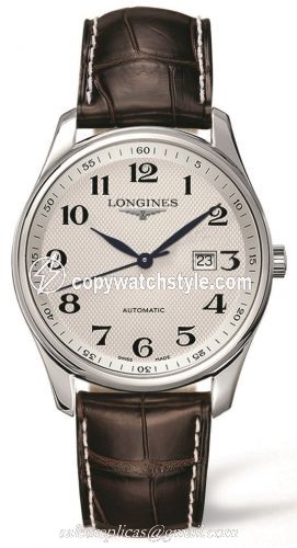 Longines Master Collection 42 Date Stainless Steel / Silver-Arabic / Alligator L2.893.4.78.3 Longines Master Collection 42 Date Stainless Steel / Silver-Arabic / Alligator L2.893.4.78.3