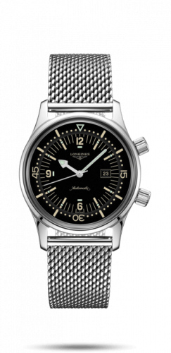 Longines Legend Diver 36 Stainless Steel / Black / Mesh L3.374.4.50.6 Longines Legend Diver 36 Stainless Steel / Black / Mesh L3.374.4.50.6
