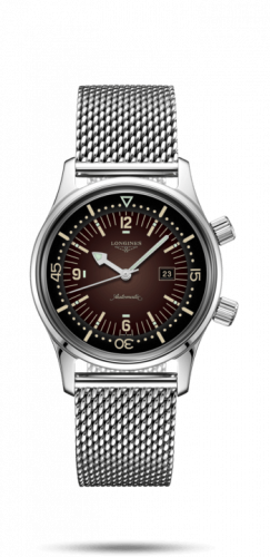 Longines Legend Diver 36 Stainless Steel / Brown / Mesh L3.374.4.60.6