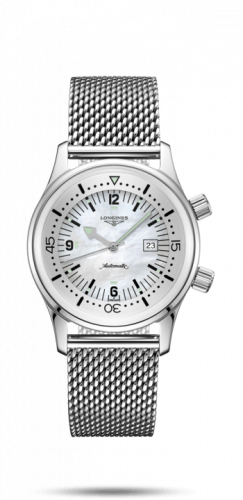 Longines Legend Diver 36 Stainless Steel / MOP / Mesh L3.374.4.80.6 Longines Legend Diver 36 Stainless Steel / MOP / Mesh L3.374.4.80.6