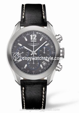 Longines GrandeVitesse Chronograph Grey Leather L3.635.4.06.2 Longines GrandeVitesse Chronograph Grey Leather L3.635.4.06.2