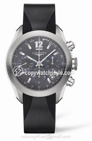 Longines GrandeVitesse Chronograph Grey Rubber L3.635.4.06.9 Longines GrandeVitesse Chronograph Grey Rubber L3.635.4.06.9