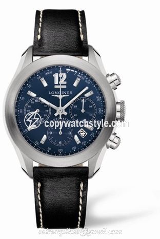 Longines GrandeVitesse Chronograph Blue Leather L3.635.4.96.2 Longines GrandeVitesse Chronograph Blue Leather L3.635.4.96.2